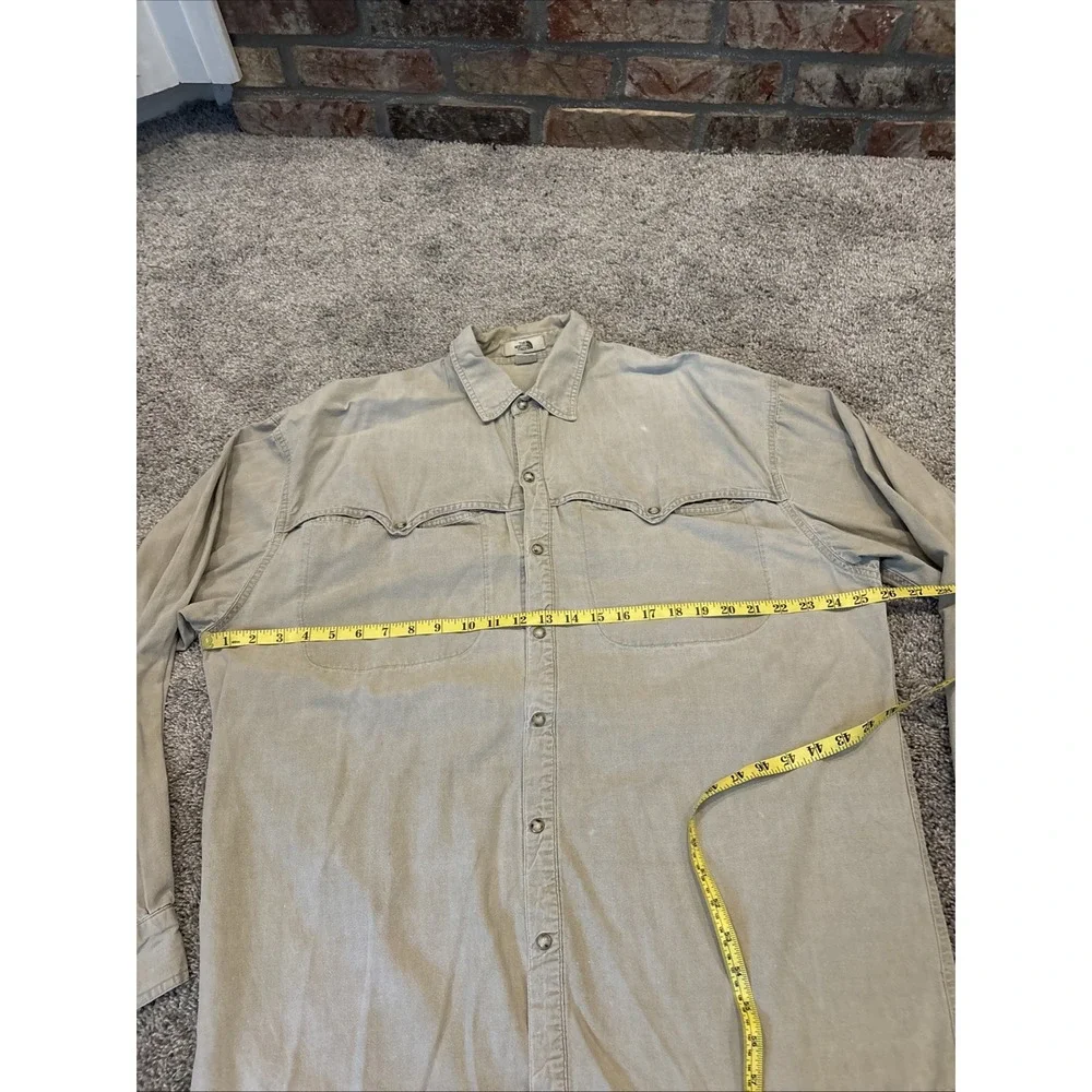 Vintage Robert Comstock The North Face Khaki Denim Shirt Men's Size XL
